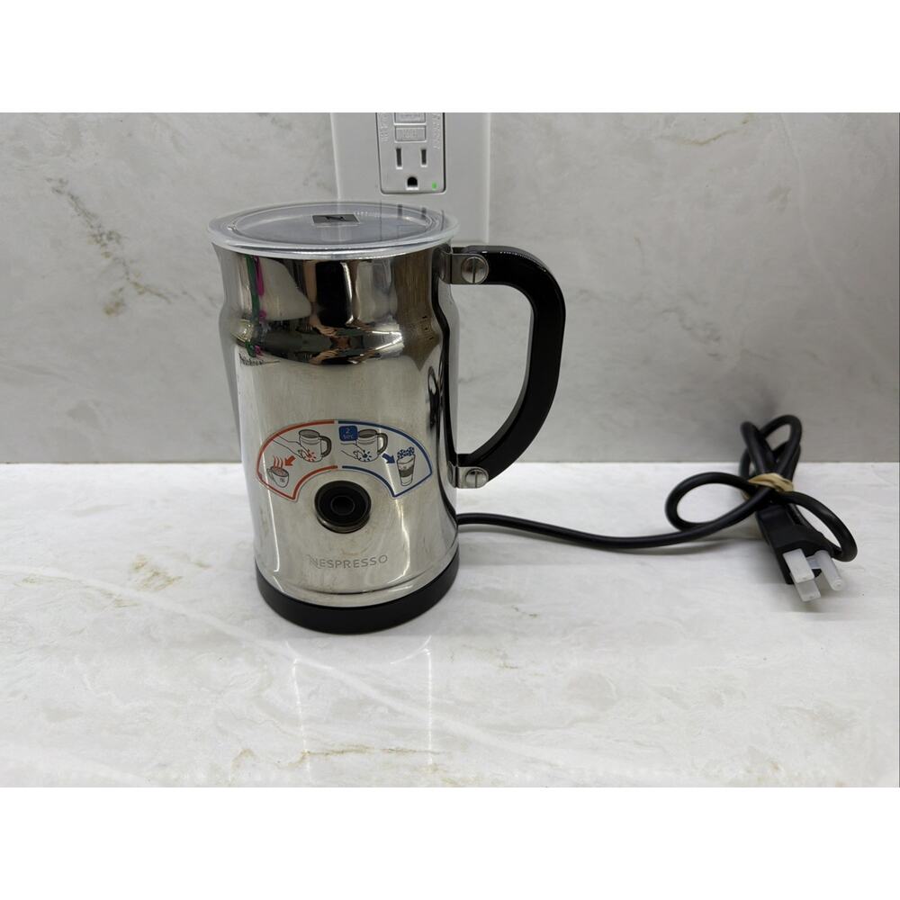 Nespresso Aeroccino Plus 3192 Milk Frother Hot & Cold Stainless Steel WORKING